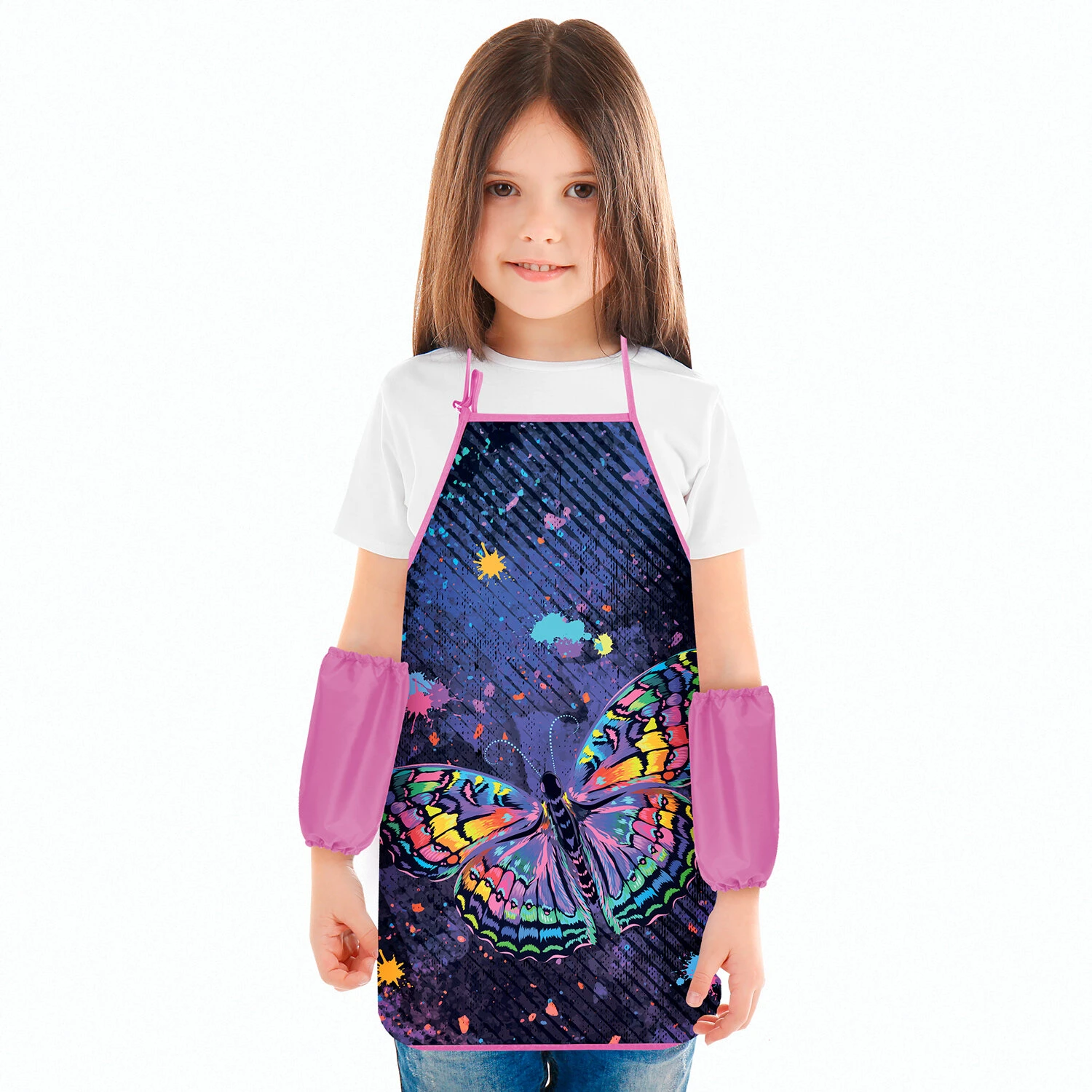 Фартук с нарукавниками ЮНЛАНДИЯ, 45х54 см, "Colorful butterfly",