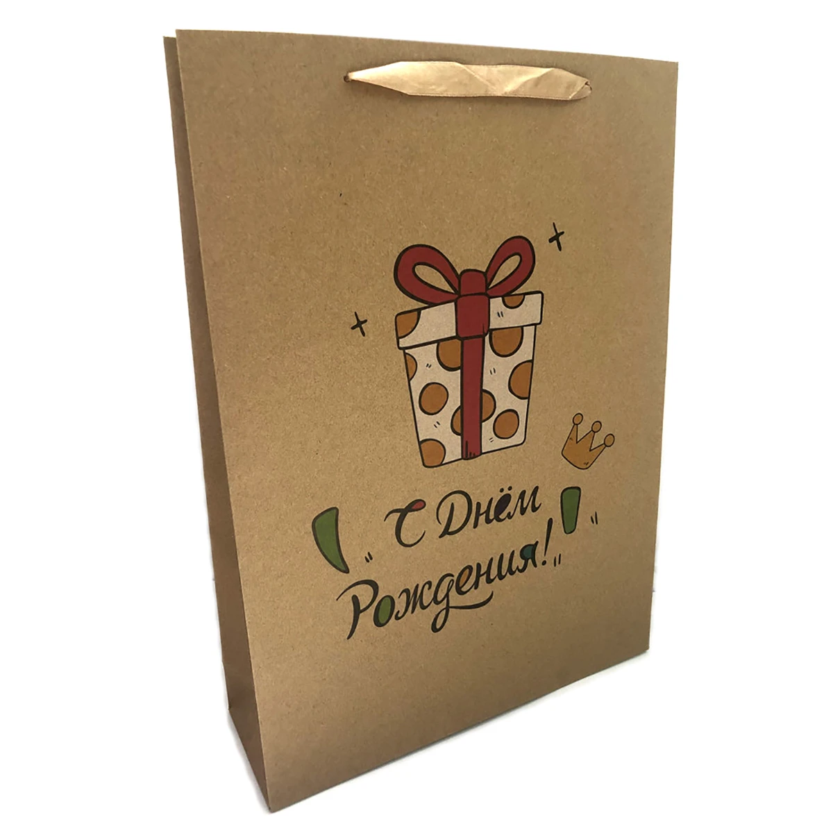 Подарочный пакет большой 32x44x10 см, крафт Подарочный пакет большой 32x44x10 см, крафт