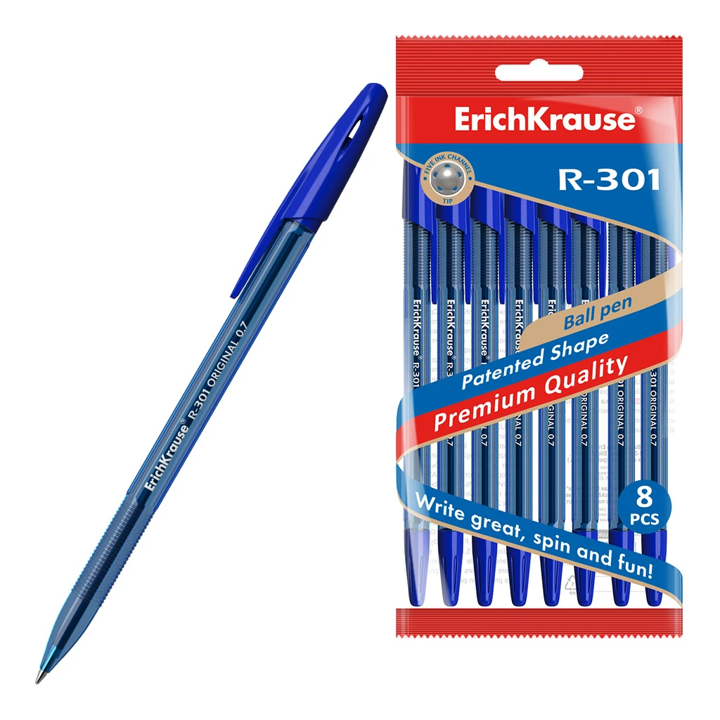 Ручка шариковая Erich Krause® R-301 Original Stick 0.7, цвет чернил синий Ручка шариковая Erich Krause® R-301 Original Stick 0.7, цвет чернил синий