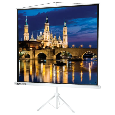Экран проекционный на треноге (180х180 см), матовый, 1:1, BRAUBERG Экран проекционный на треноге (180х180 см), матовый, 1:1, BRAUBERG