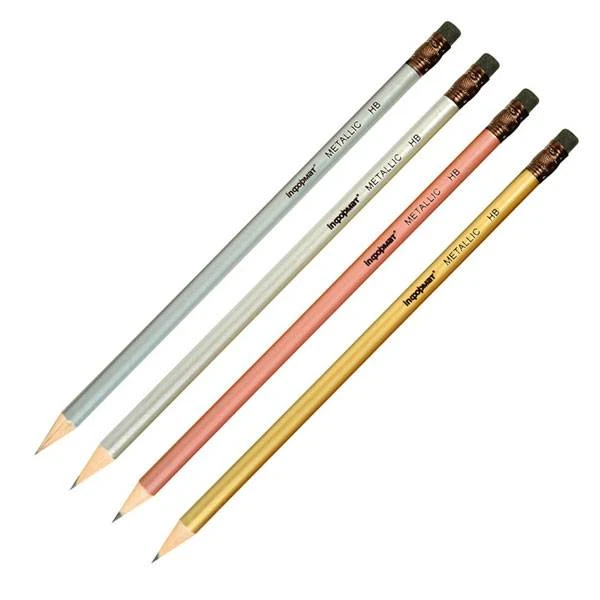 Карандаш чернографит. inФОРМАТ METALLIC НВ с ластиком заточенный круглый, Карандаш чернографит. inФОРМАТ METALLIC НВ с ластиком заточенный круглый,