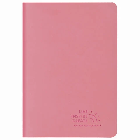 Тетрадь 48 л. в клетку обложка кожзам SoftTouch, сшивка, A5 (147х210мм),