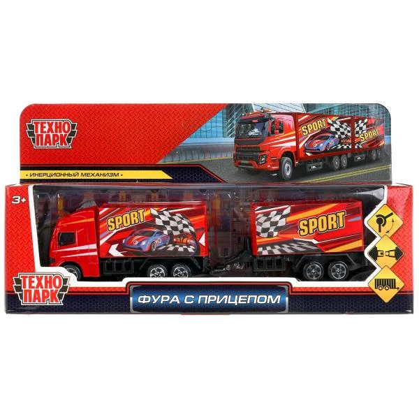 Машина металл ФУРА С ПРИЦЕПОМ 20 см, Технопарк