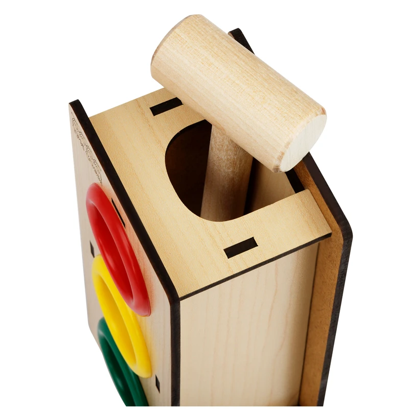 Стучалка ТРИ СОВЫ "Светофор", дерево, 3 шара, молоток