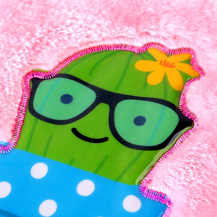 Блокнот 12,3*18,3см 80л "меховой" с рисунком "кактус"