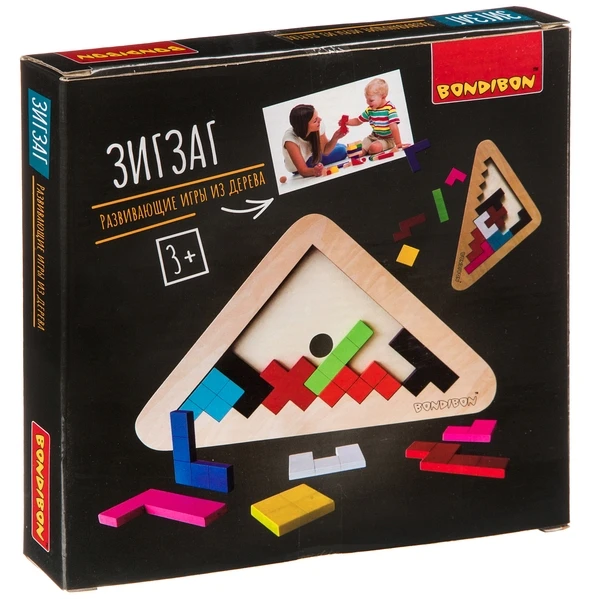 Развивающие игры из дерева Bondibon Головоломка «ЗИГЗАГ» Развивающие игры из дерева Bondibon Головоломка «ЗИГЗАГ»