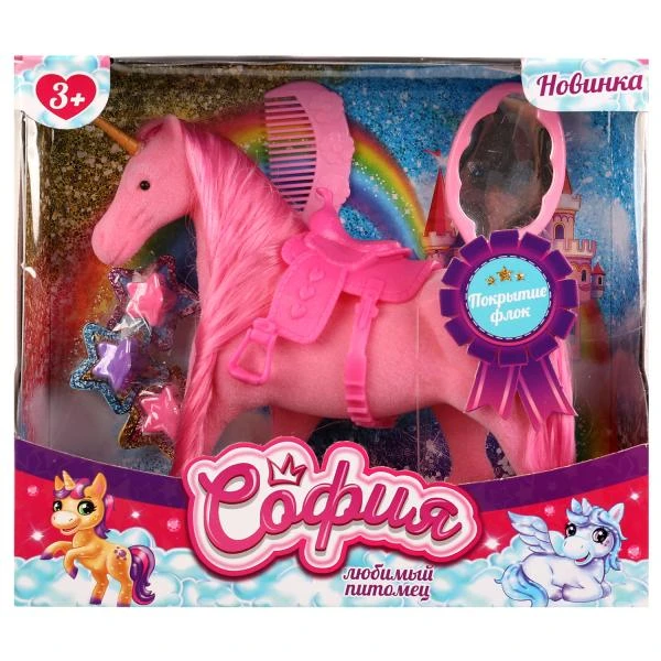 Аксессуары для кукол 29 см флокированный единорог с акс для Софии, кор КАРАПУЗ