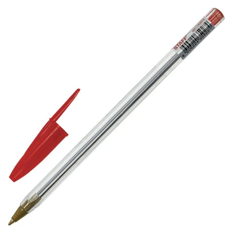 Ручка шариковая STAFF "Basic Budget BP-04", КРАСНАЯ, линия письма 0,5 Ручка шариковая STAFF "Basic Budget BP-04", КРАСНАЯ, линия письма 0,5