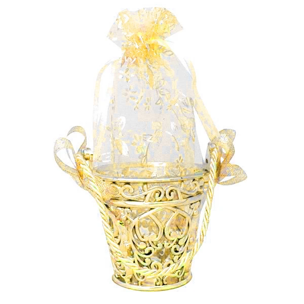 Бонбоньерка Корзина золотая 2 шт Бонбоньерка Корзина золотая 2 шт