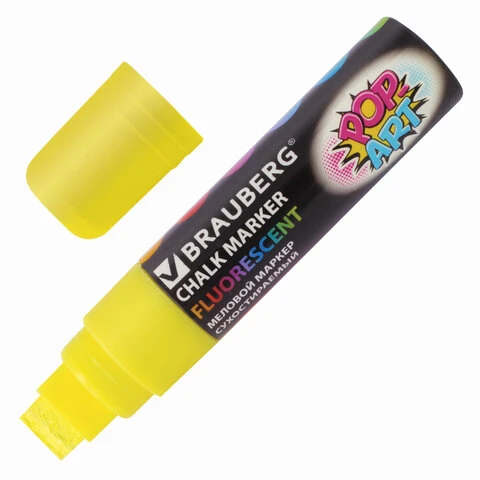 Маркер меловой BRAUBERG "POP-ART", сухостираемый, для гладких Маркер меловой BRAUBERG "POP-ART", сухостираемый, для гладких