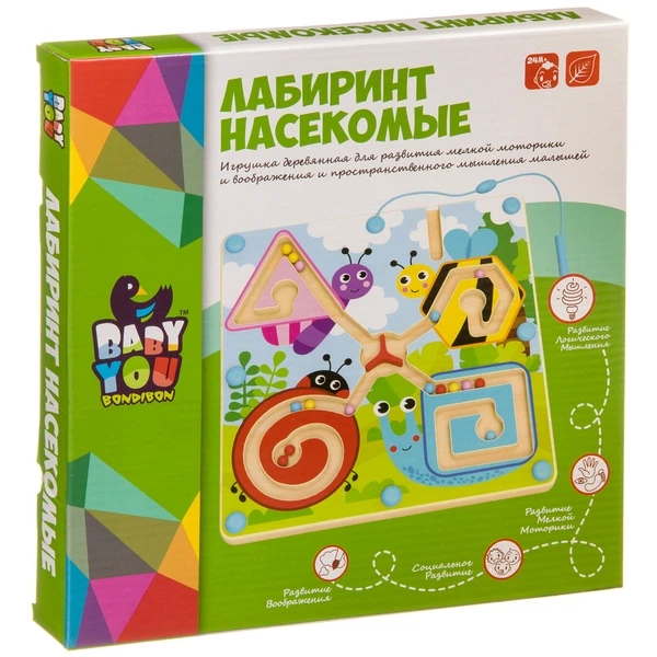 Игрушка деревянная Bondibon лабиринт с магнитными шариками НАСЕКОМЫЕ. ВВ4009 Игрушка деревянная Bondibon лабиринт с магнитными шариками НАСЕКОМЫЕ. ВВ4009
