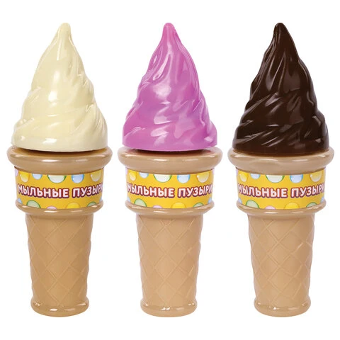 Мыльные пузыри ЮНЛАНДИЯ, 120 мл, "Мороженое", в фигурной баночке, Мыльные пузыри ЮНЛАНДИЯ, 120 мл, "Мороженое", в фигурной баночке,