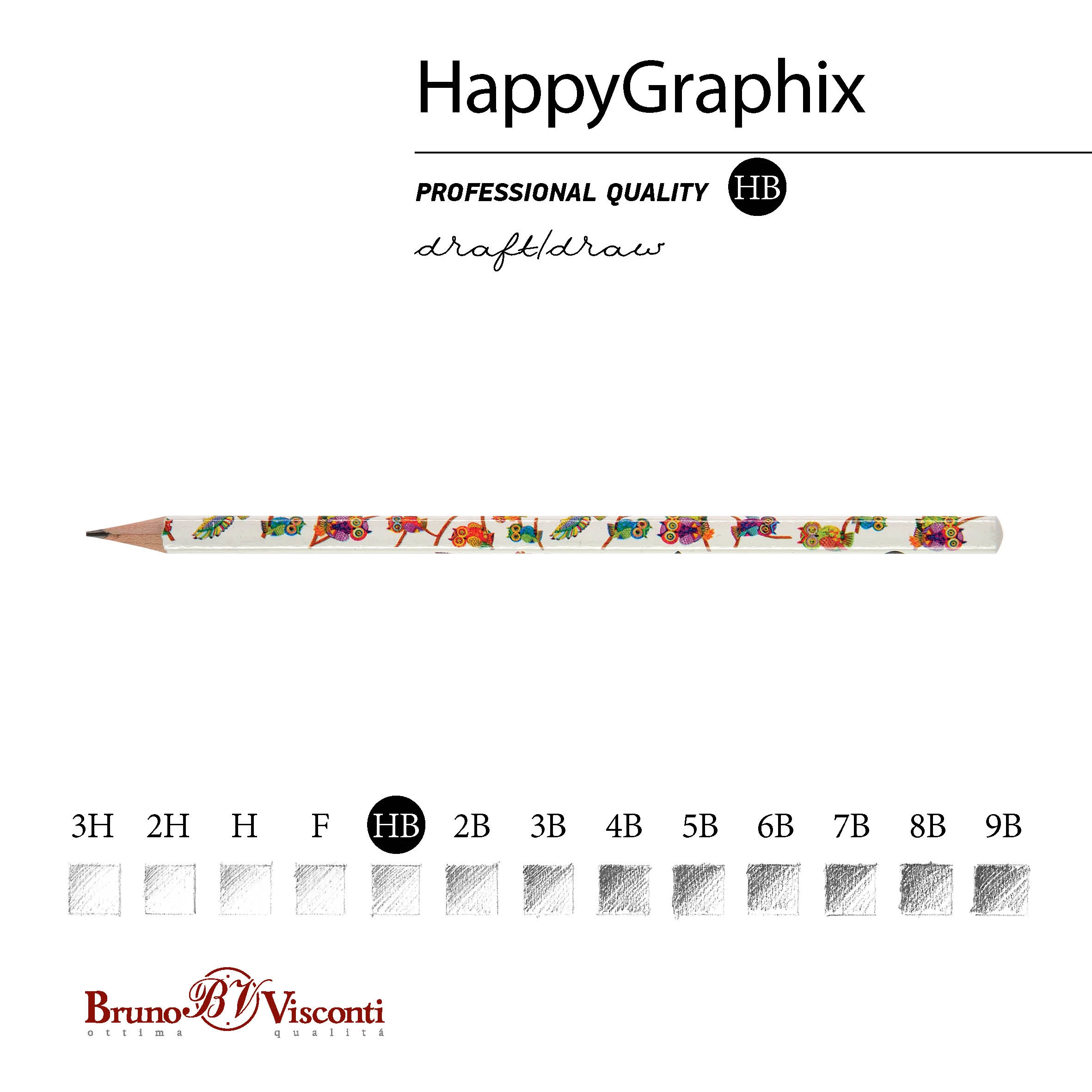 КАРАНДАШ ЧЕРНОГРАФИТОВЫЙ "HappyGraphix" ЯРКИЕ СОВЫ НВ КАРАНДАШ ЧЕРНОГРАФИТОВЫЙ "HappyGraphix" ЯРКИЕ СОВЫ НВ