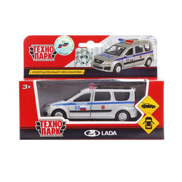 Машина металл LADA LARGUS ПОЛИЦИЯ, 12 см, дв., багаж., инерция, Технопарк