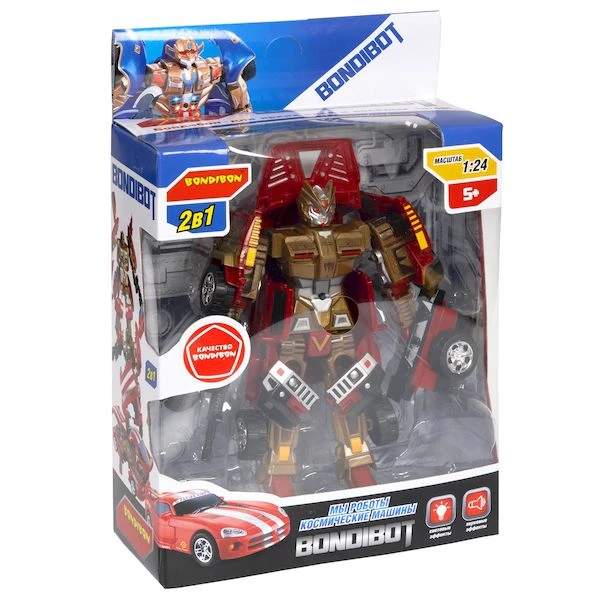 Трансформер 2 в 1 BONDIBOT Bondibon робот-автомобиль джип синий, со светом и Трансформер 2 в 1 BONDIBOT Bondibon робот-автомобиль джип синий, со светом и