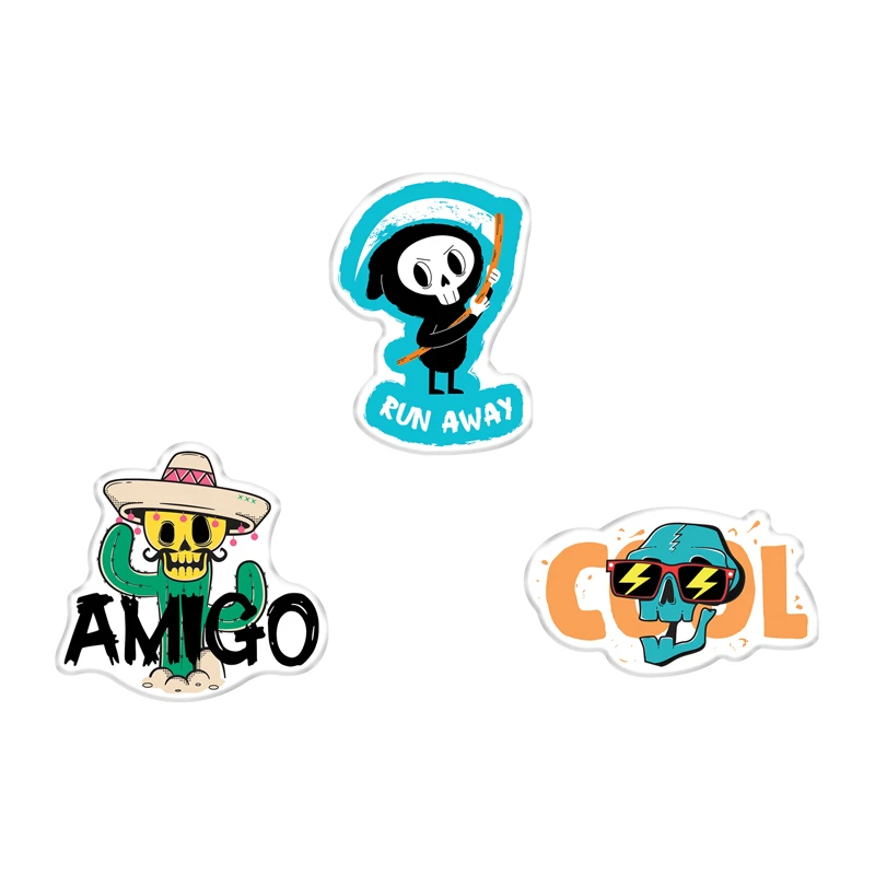 Набор акриловых значков MESHU "Horror", прямая УФ-печать, 3шт. Набор акриловых значков MESHU "Horror", прямая УФ-печать, 3шт.