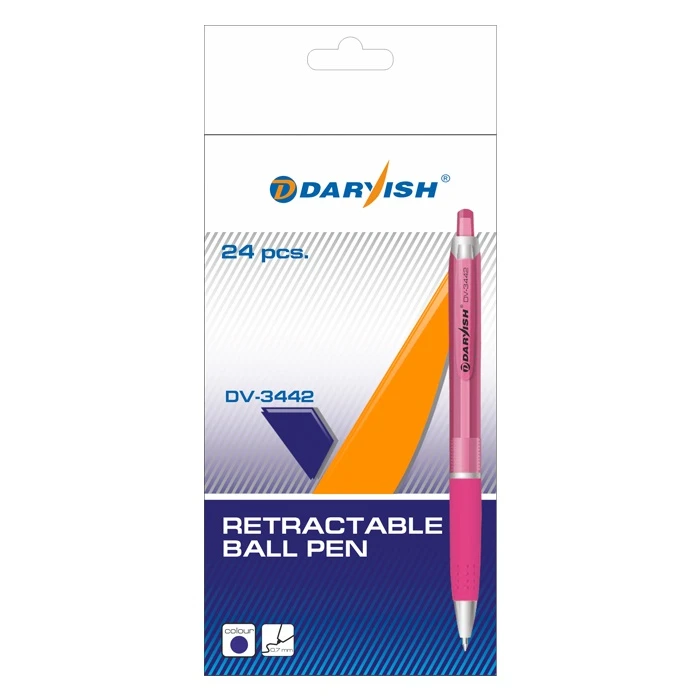 Ручка автоматическая син. "Darvish" корпус прозрачный цветной с