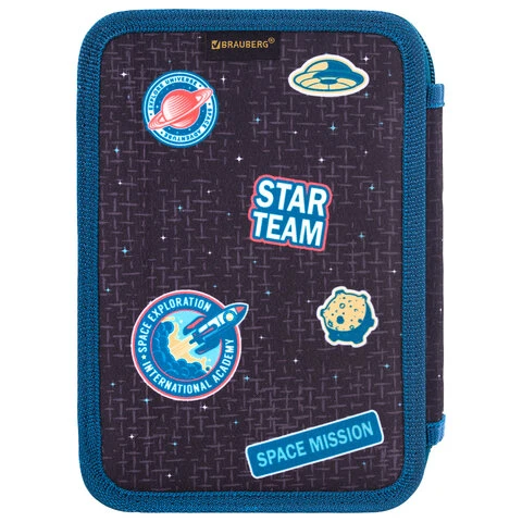 Пенал BRAUBERG, 3 отделения, полиэстер, 21х14 см, "Space mission", Пенал BRAUBERG, 3 отделения, полиэстер, 21х14 см, "Space mission",