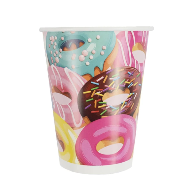 Стаканы бумажные Пончики 200мл 6 шт