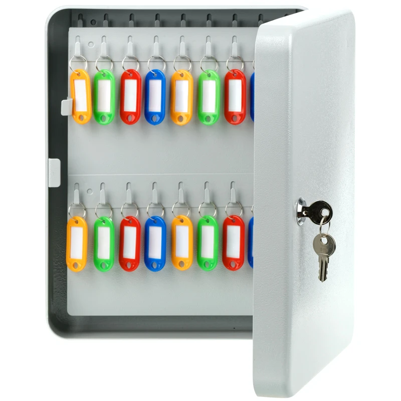 Ключница OfficeSpace на 90 ключей, 300*240*80, ключевой замок, металл, серый, с