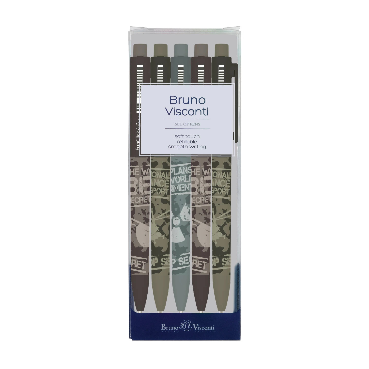 НАБОР ИЗ 5-ТИ РУЧЕК "FunClick. Top Secret" ШАРИКОВЫХ 0.7 ММ, СИНЯЯ