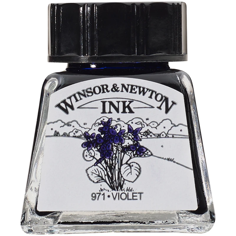 Тушь Winsor&Newton для рисования, фиолетовый , флакон c пипеткой 14мл Тушь Winsor&Newton для рисования, фиолетовый , флакон c пипеткой 14мл