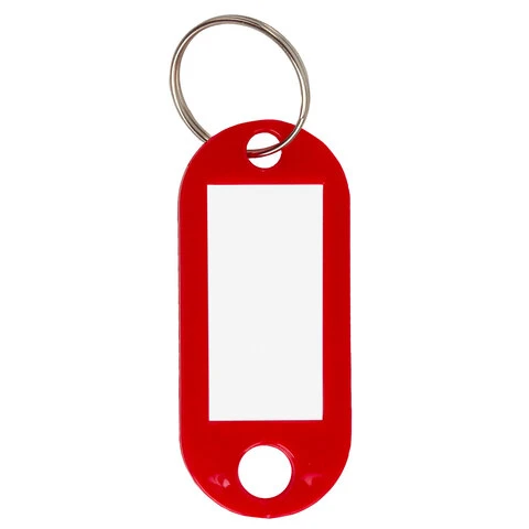 Бирки для ключей КОМПЛЕКТ 50 ШТ., длина 50 мм, инфо-окно 30х15 мм, КРАСНЫЕ, Бирки для ключей КОМПЛЕКТ 50 ШТ., длина 50 мм, инфо-окно 30х15 мм, КРАСНЫЕ,
