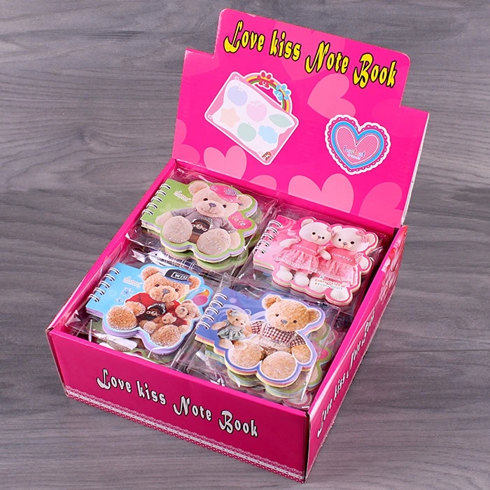 Блокнот А7 на спирали "Мишка" ассорти