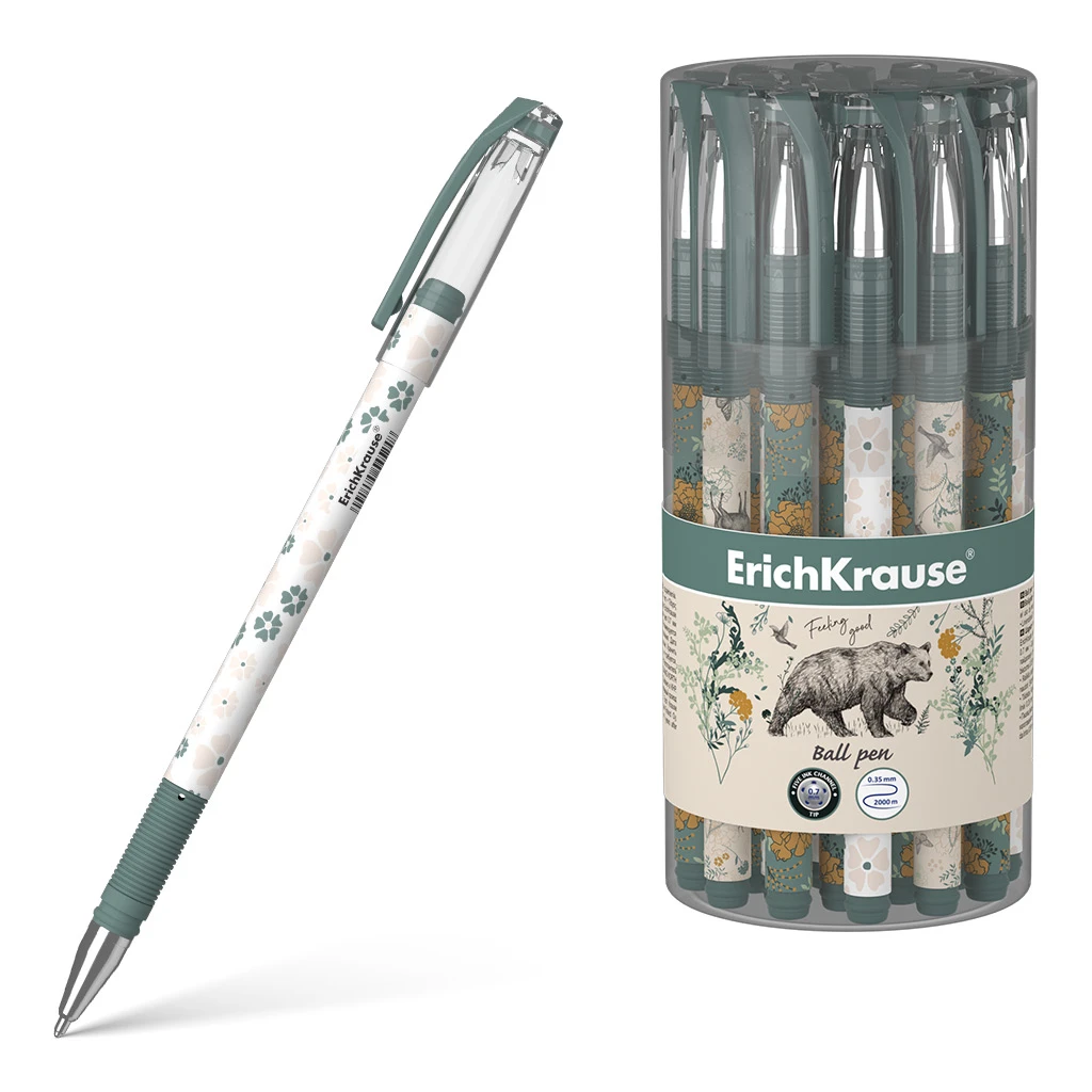 Ручка шариковая ErichKrause® Natural Life Stick, цвет чернил синий (в тубусе по Ручка шариковая ErichKrause® Natural Life Stick, цвет чернил синий (в тубусе по