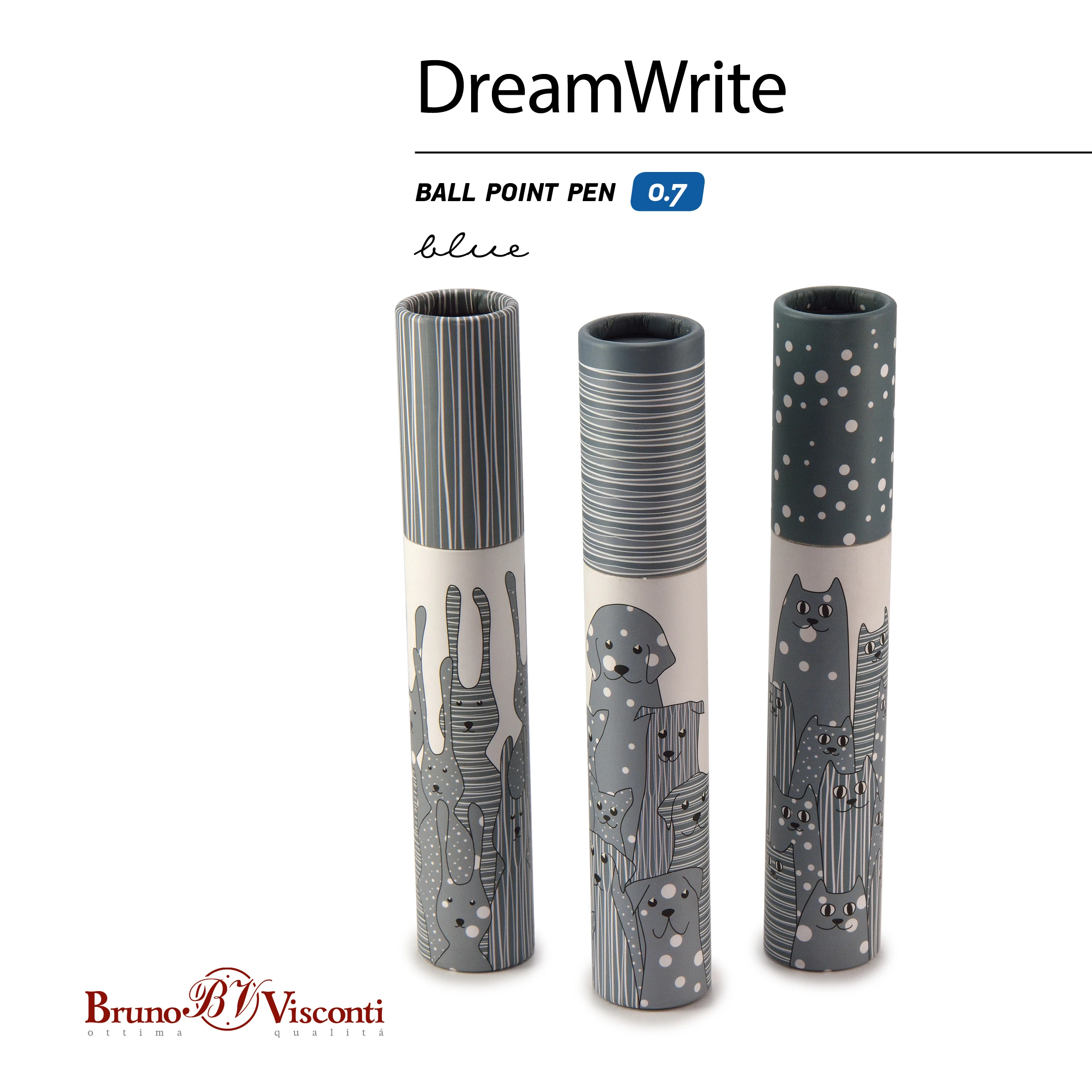 РУЧКА "DreamWrite. Animals. Pattern" ШАРИКОВАЯ 0.7 ММ, СИНЯЯ, 3 ВИДА РУЧКА "DreamWrite. Animals. Pattern" ШАРИКОВАЯ 0.7 ММ, СИНЯЯ, 3 ВИДА