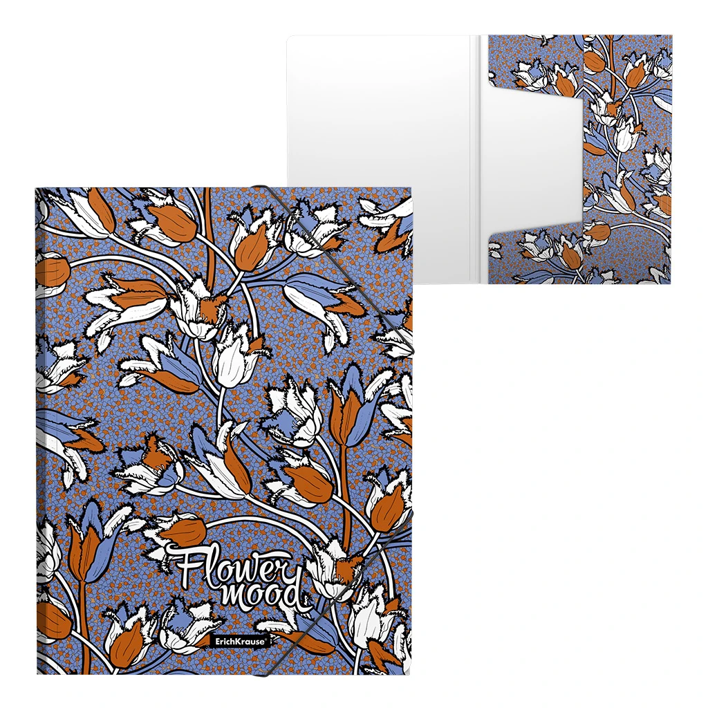 Папка на резинках пластиковая ErichKrause® Tulips, A4 (в пакете по 4 шт.) Папка на резинках пластиковая ErichKrause® Tulips, A4 (в пакете по 4 шт.)