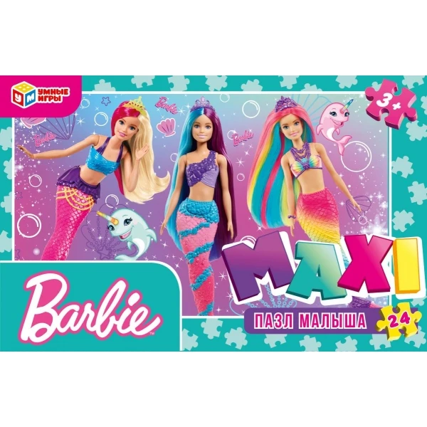 MAXI-пазл малыша. Барби. 24 детали. 270х175х33 мм. Умные игры MAXI-пазл малыша. Барби. 24 детали. 270х175х33 мм. Умные игры