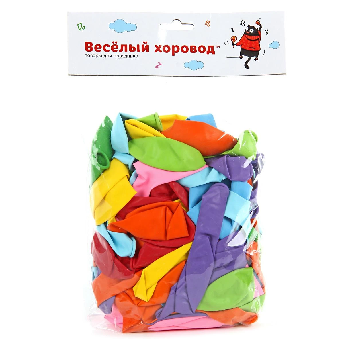 Набор шаров, прозрачные, цвет в ассортименте, 30 см, 100 шт/уп. KL40918