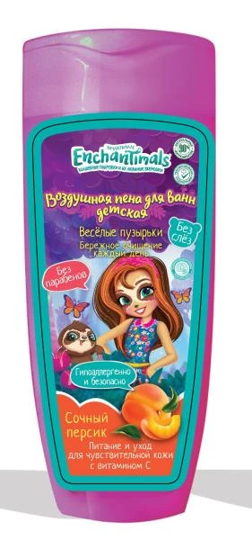 Детская пена для ванны ЭНЧАНТИМАЛС с экстрактом персика 250мл. Заботливая мама Детская пена для ванны ЭНЧАНТИМАЛС с экстрактом персика 250мл. Заботливая мама