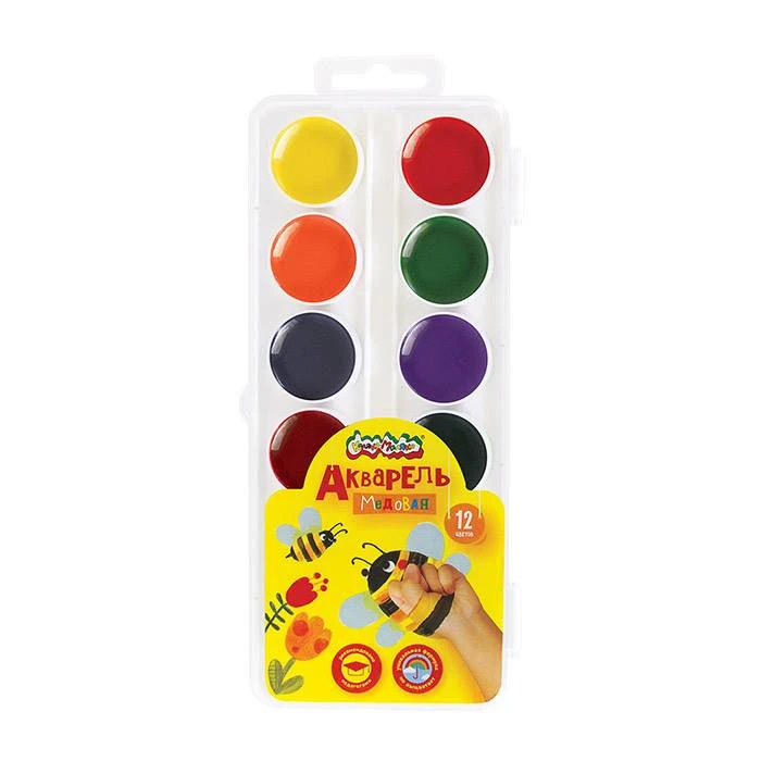Акварель Каляка-Маляка 12 цв. круглая пл.уп.