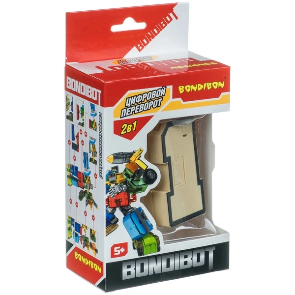 Трансформер 2в1 BONDIBOT Bondibon BOX 10,5?6?15,5 см, цифра"1", Трансформер 2в1 BONDIBOT Bondibon BOX 10,5?6?15,5 см, цифра"1",