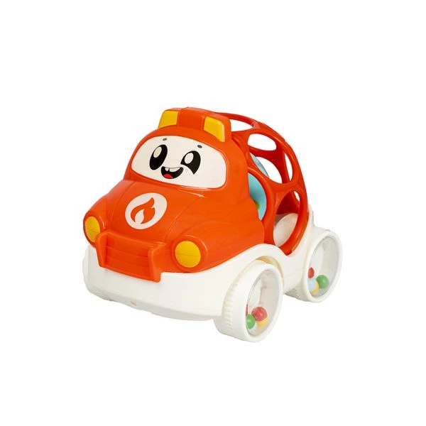 Развивающая тактильная игра на колесах Bondibon, мягк.часть с шаром, красная,