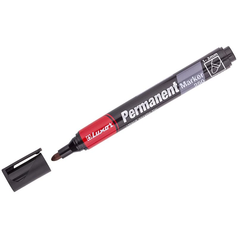 Маркер перманентный "250" черный, пулевидный, 1-3мм: 3451 штр.: Маркер перманентный "250" черный, пулевидный, 1-3мм: 3451 штр.: