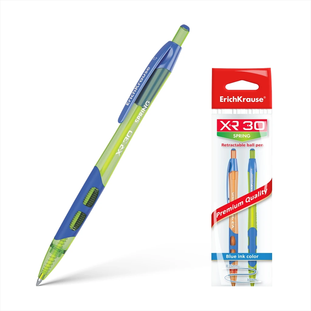 Ручка шариковая автоматическая Erich Krause XR-30 Spring, цвет чернил синий (в