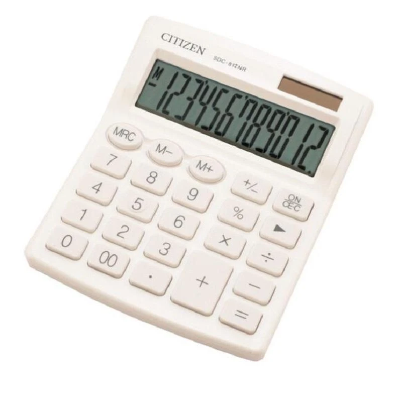 Калькулятор настольный Citizen SDC-812NR-WH 12р дв.пит КОМП-ЫЙ белый Калькулятор настольный Citizen SDC-812NR-WH 12р дв.пит КОМП-ЫЙ белый