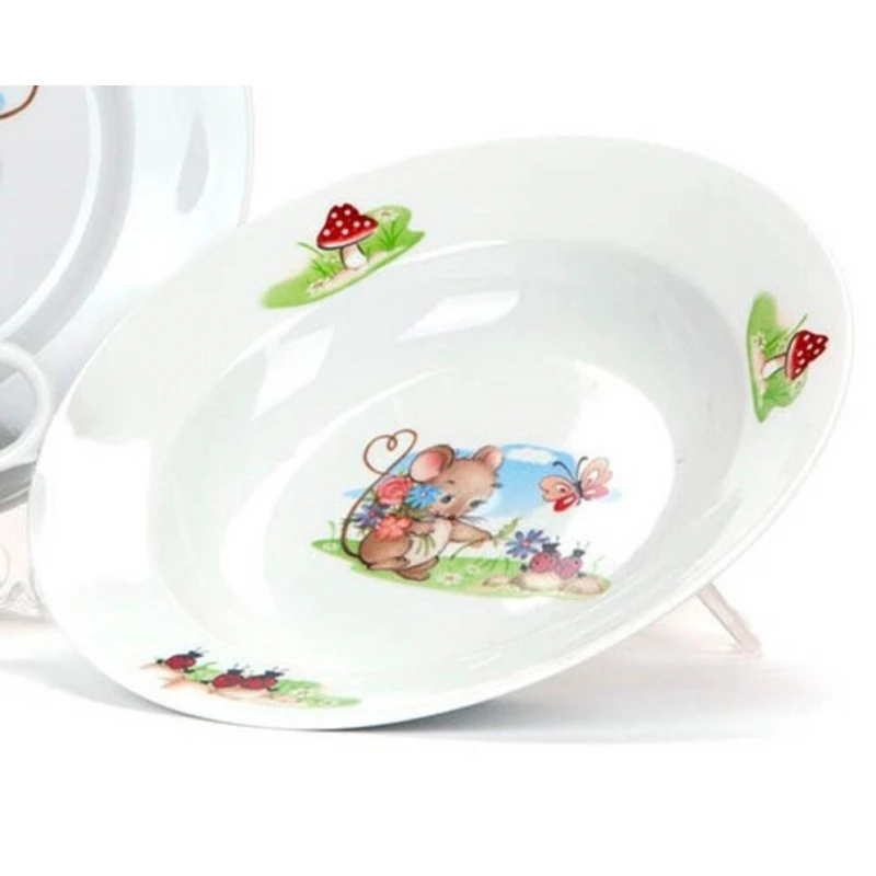 Тарелка детская глубокая d=200мм Мышата Гладкий кр Тарелка детская глубокая d=200мм Мышата Гладкий кр