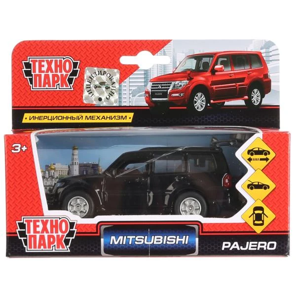 Машина металл MITSUBISHI pajero, 12 см, двери, багаж, инерция, Технопарк