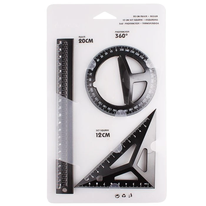 Набор геометрический "Darvish" линейка + треугольник + транспортир Набор геометрический "Darvish" линейка + треугольник + транспортир