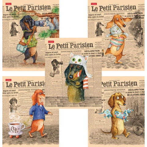 Тетрадь А5, 48 л., HATBER, скоба, клетка, обложка картон, ТаксаLIFE (5 видов в Тетрадь А5, 48 л., HATBER, скоба, клетка, обложка картон, ТаксаLIFE (5 видов в