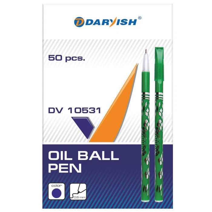 Ручка шариковая синяя на масляной основе "Darvish" корпус цветной