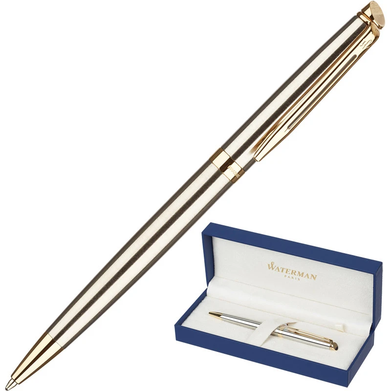 Ручка шариковая WATERMAN HEMISPHERE S0920370 сталь с позол лин сред чер син Ручка шариковая WATERMAN HEMISPHERE S0920370 сталь с позол лин сред чер син