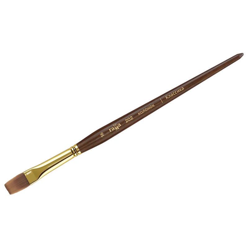 Кисть художественная колонок Гамма "Классика", плоская №16 Кисть художественная колонок Гамма "Классика", плоская №16