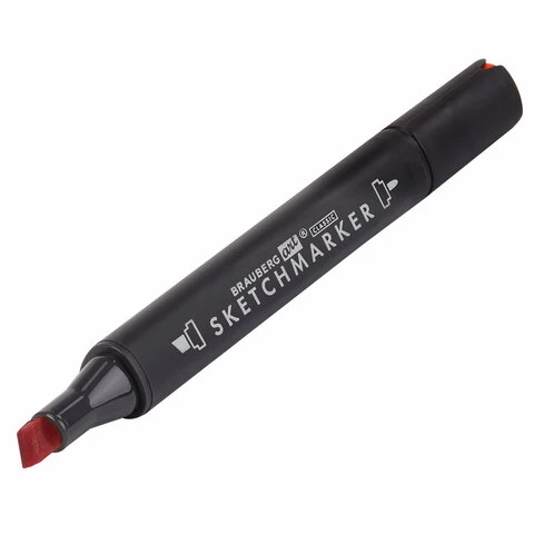 Маркер для скетчинга двусторонний 1 мм - 6 мм BRAUBERG ART CLASSIC, АЛЫЙ (R107), Маркер для скетчинга двусторонний 1 мм - 6 мм BRAUBERG ART CLASSIC, АЛЫЙ (R107),