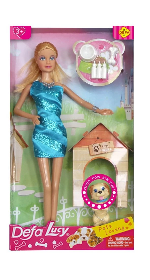 Игровой набор Defa Lucy "Любимый питомец", в компл. кукла 29см, предм.