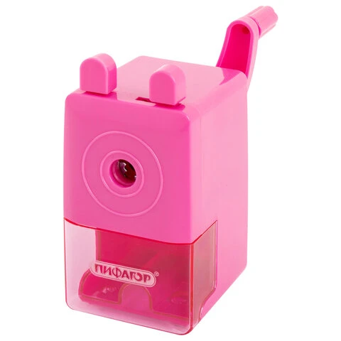 Точилка механическая ПИФАГОР "Study", корпус розовый, 229797 Точилка механическая ПИФАГОР "Study", корпус розовый, 229797